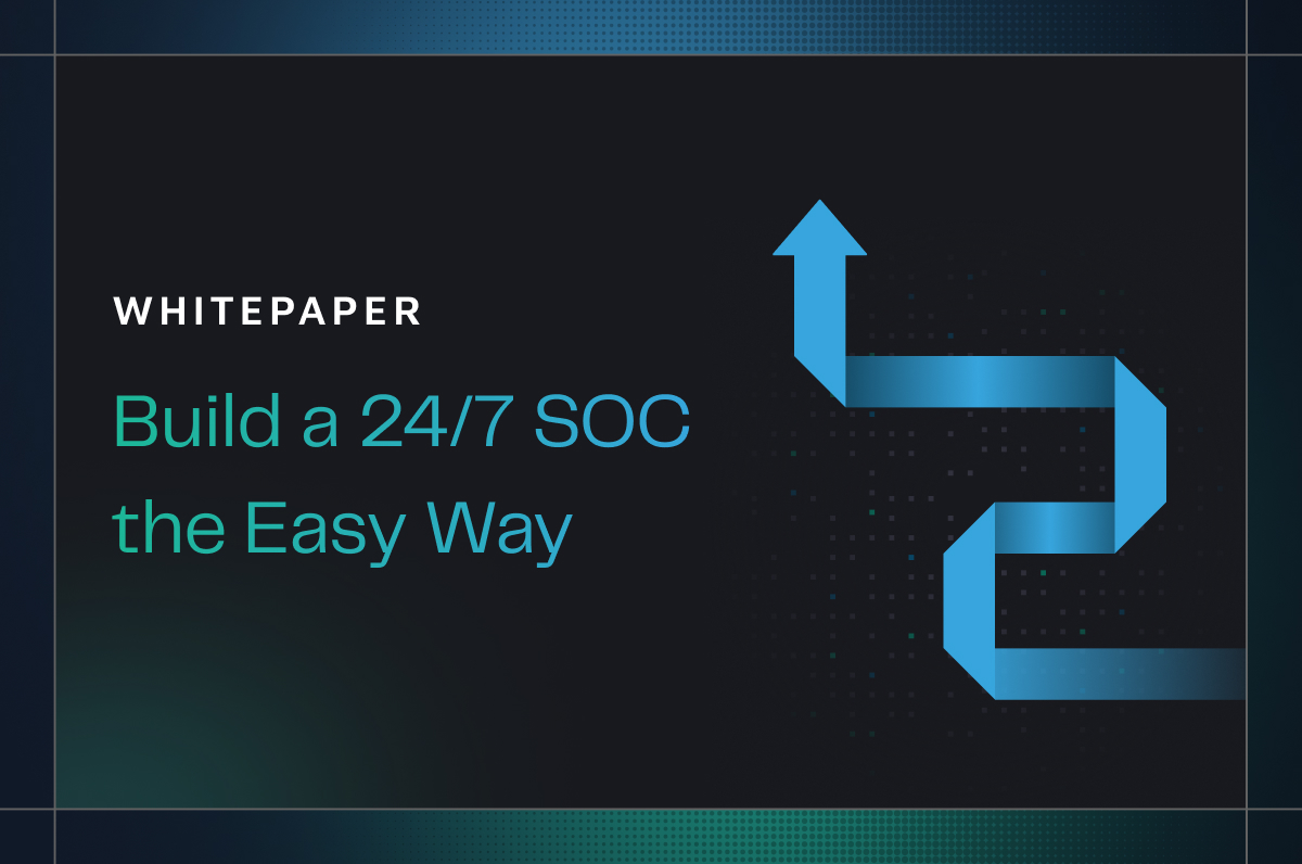 A blue and white poster that says "Build a 24/7 SOC the easy way".