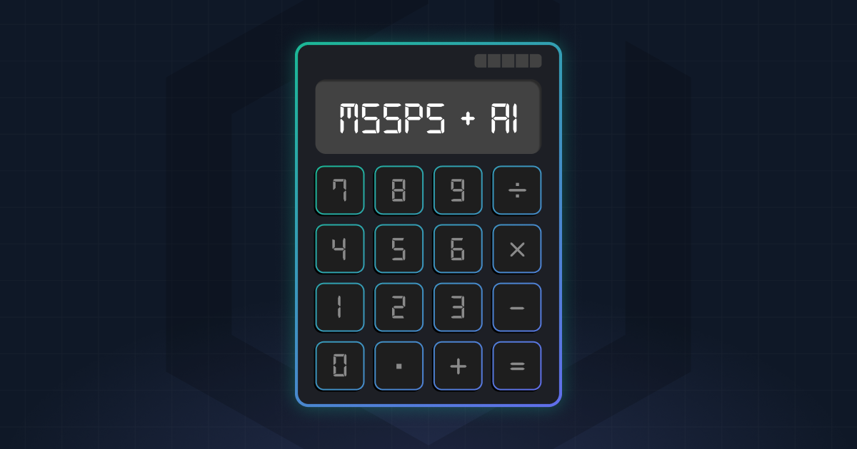 A calculator with the letters MSSP+AI on the screen.