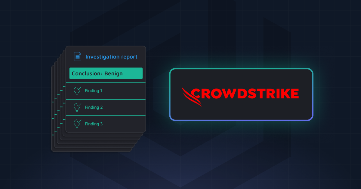 A red logo for CrowdStrike.