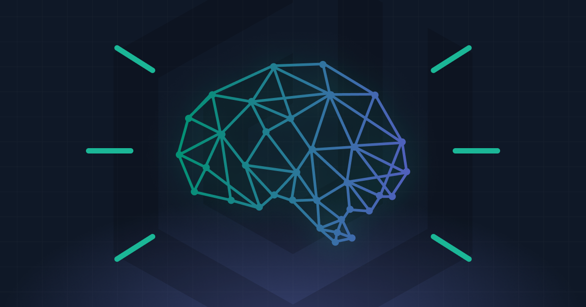 A blue and green brain with a green background.
