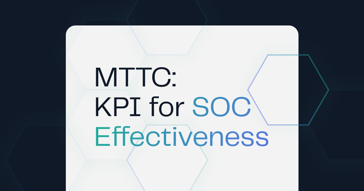A blue and green background with the words MTTC: KPI for SOC.