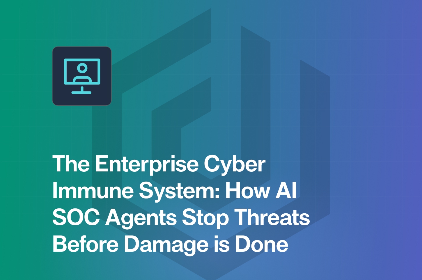 Dropzone AI webinar cover image featuring Enterprise Cyber Immune System theme with blue technology background